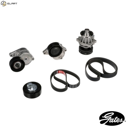 Water pump vribbed belt kit - water,